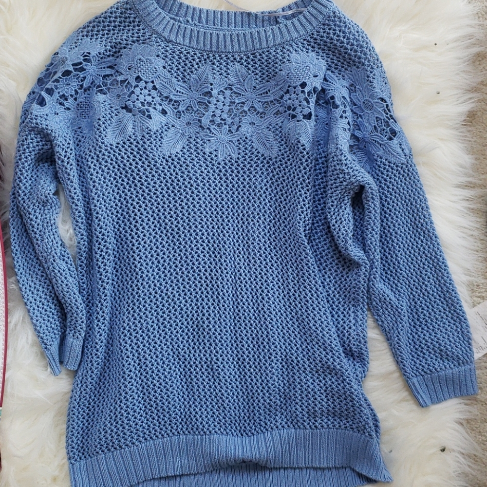 Lauren Conrad Cornflower Blue Knitted Top